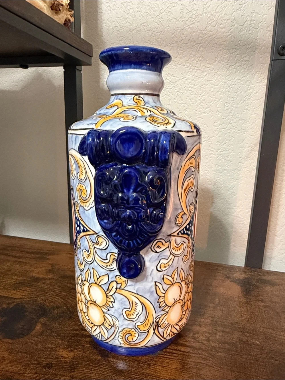 Blue and Yellow Decorative Vase